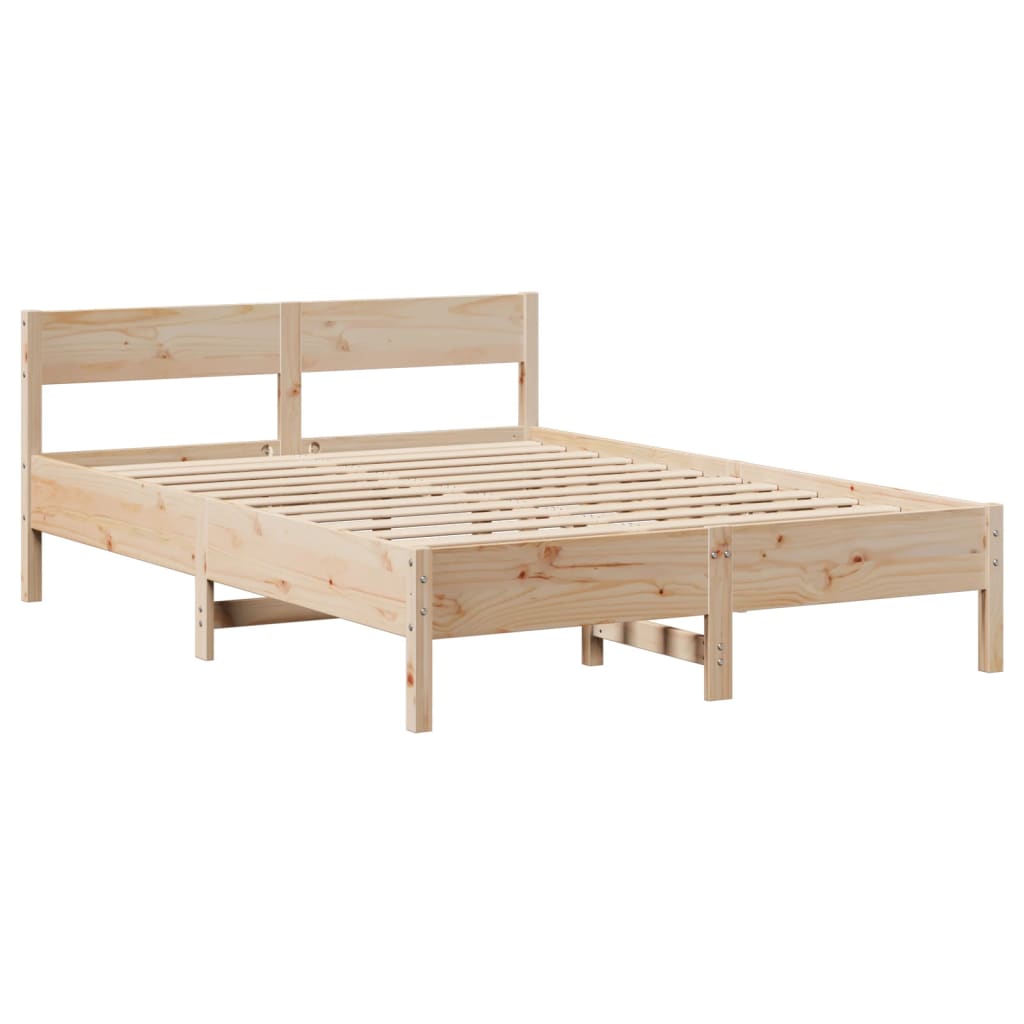Bed Frame without Mattress 135x190 cm Double Solid Wood Pine