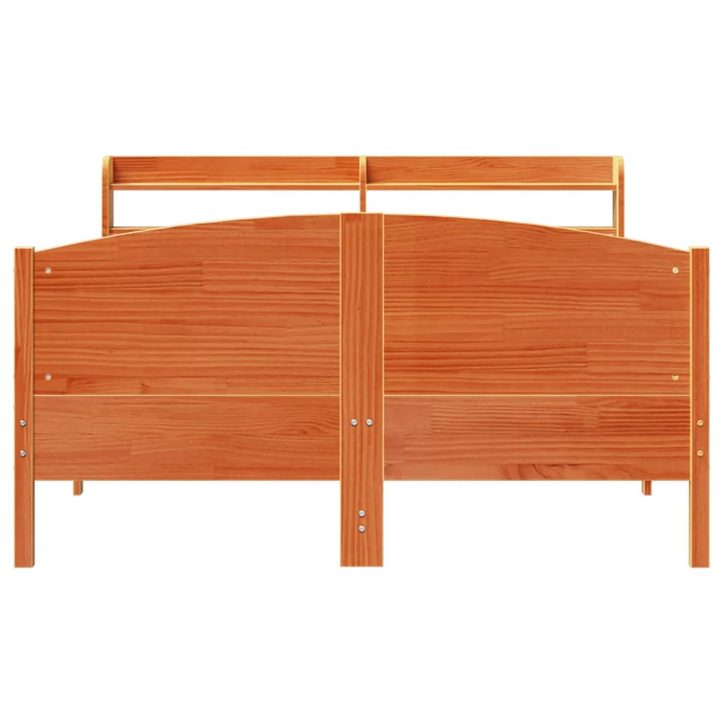 Bed Frame without Mattress Wax Brown 120x190 cm Small Double Solid Wood Pine