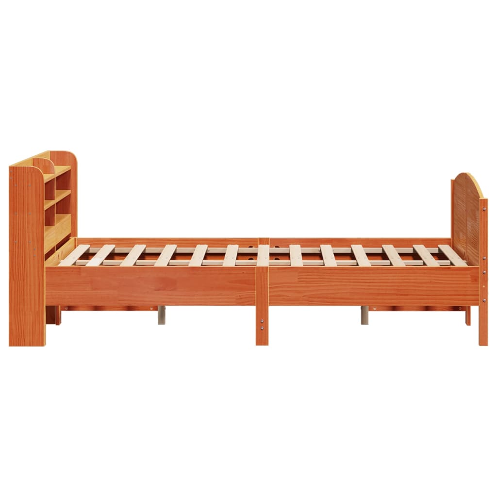 Bed Frame without Mattress Wax Brown 120x190 cm Small Double Solid Wood Pine