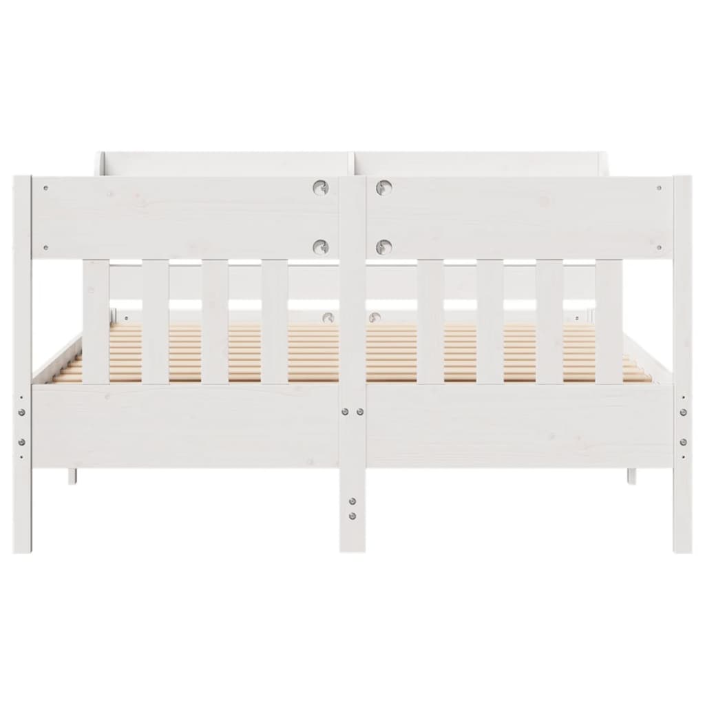 Bed Frame without Mattress White 160x200 cm Solid Wood Pine