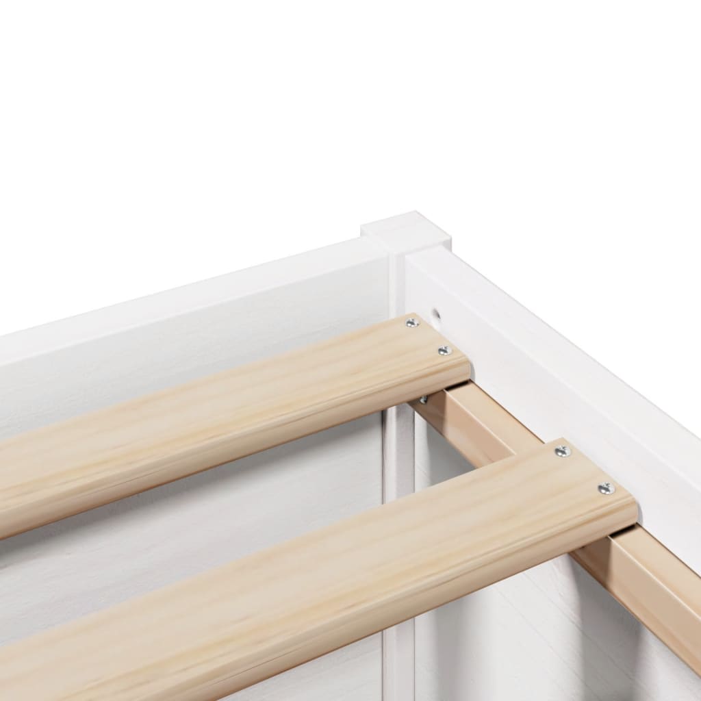 Bed Frame with Headboard White 160x200 cm Solid Wood Pine