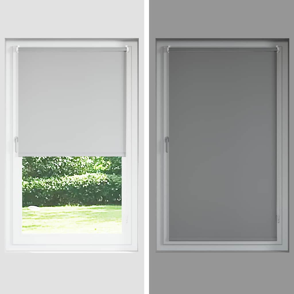 Roller Blind Blackout Light Grey 95x150 cm Fabric Width 90.7 cm Polyester