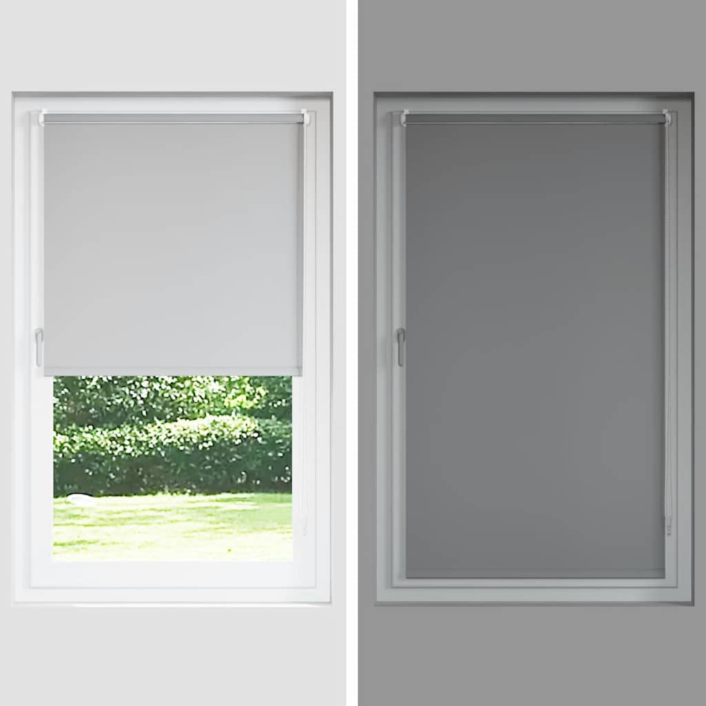 Roller Blind Blackout Light Grey 135x150 cm Fabric Width 131.6 cm Polyester