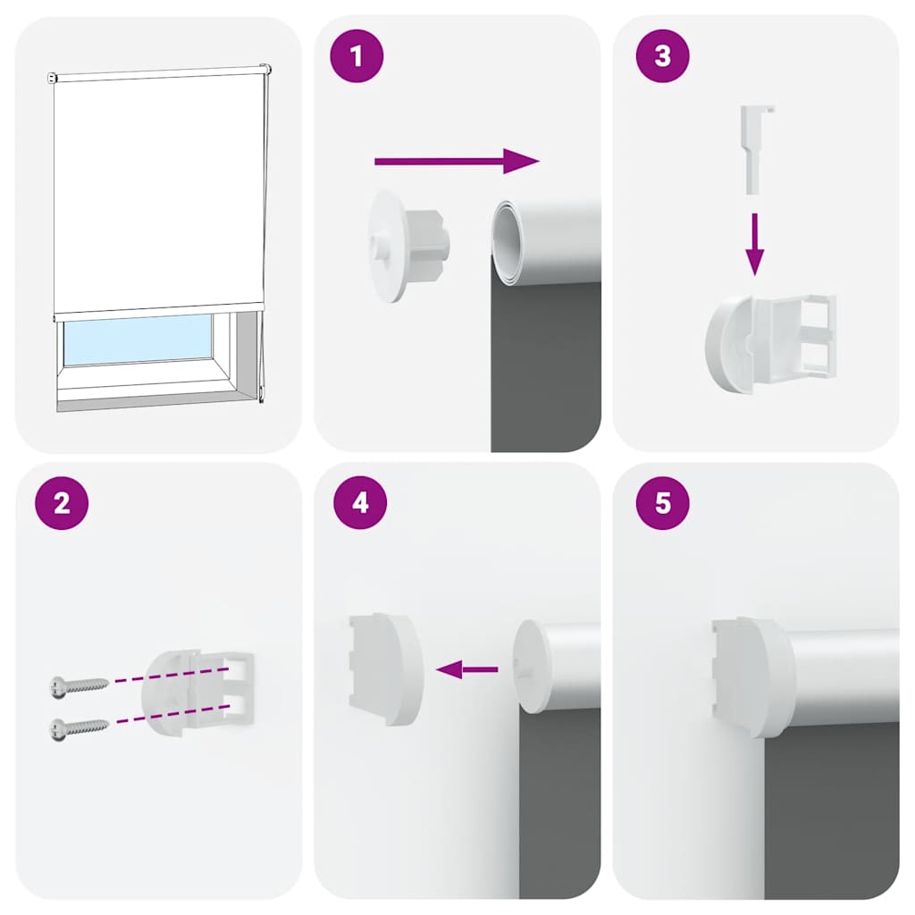 Roller Blind Blackout Light Grey 140x150 cm Fabric Width 136.6 cm Polyester