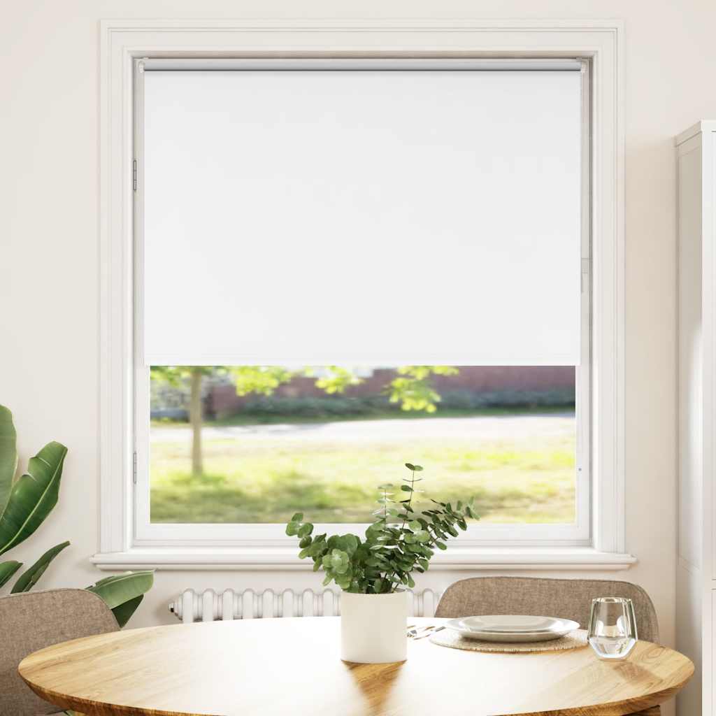 Roller Blind Blackout White 90x130 cm Fabric Width 85.7 cm Polyester