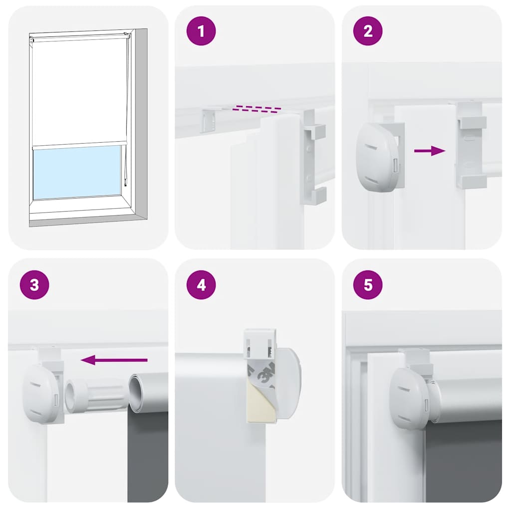 Roller Blind Blackout White 75x150 cm Fabric Width 70.7 cm Polyester