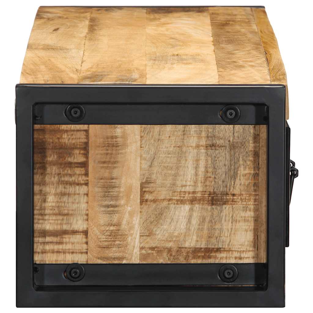 TV Cabinet 100x30x25 cm Solid Rough Wood Mango