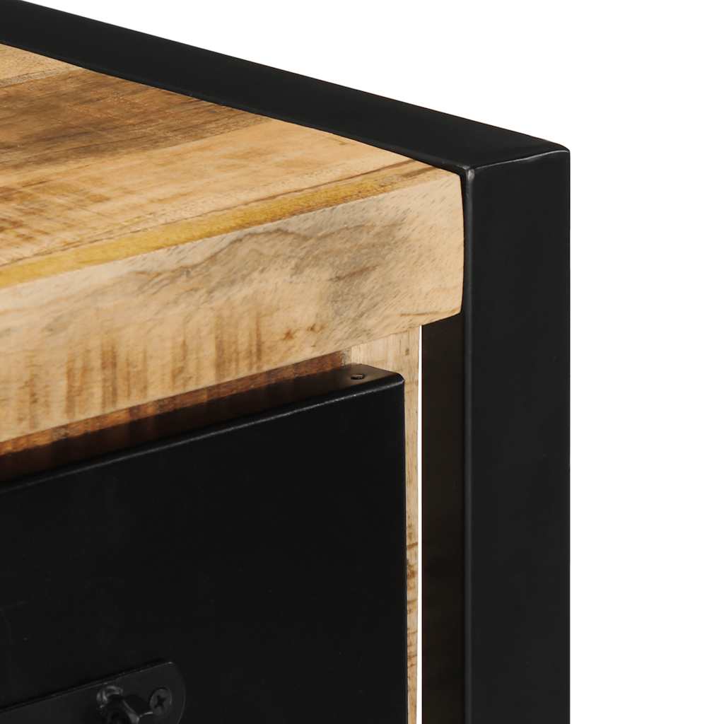 TV Cabinet 100x30x25 cm Solid Rough Wood Mango