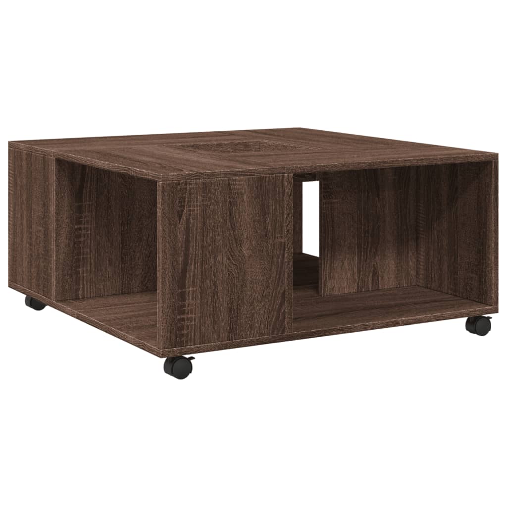 Coffee Table Brown Oak 80x80x40 cm Engineered Wood
