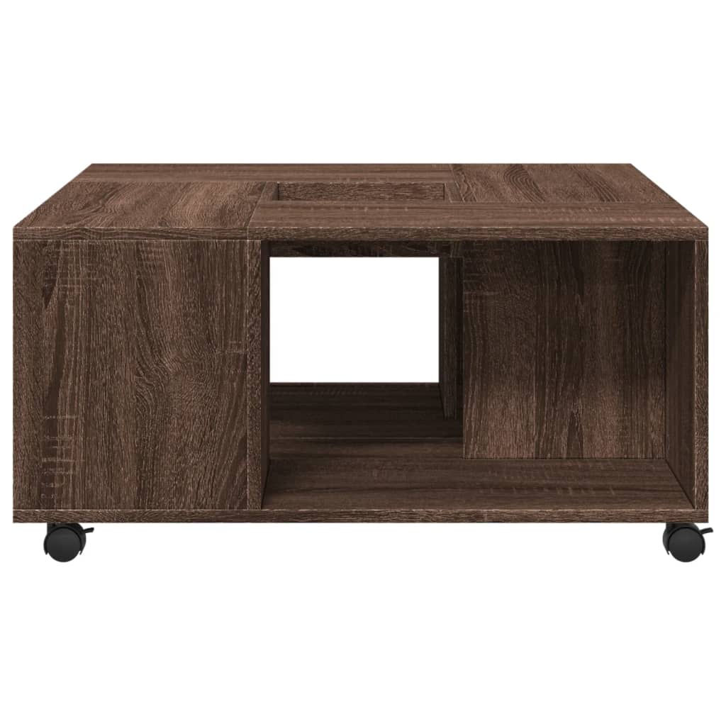 Coffee Table Brown Oak 80x80x40 cm Engineered Wood
