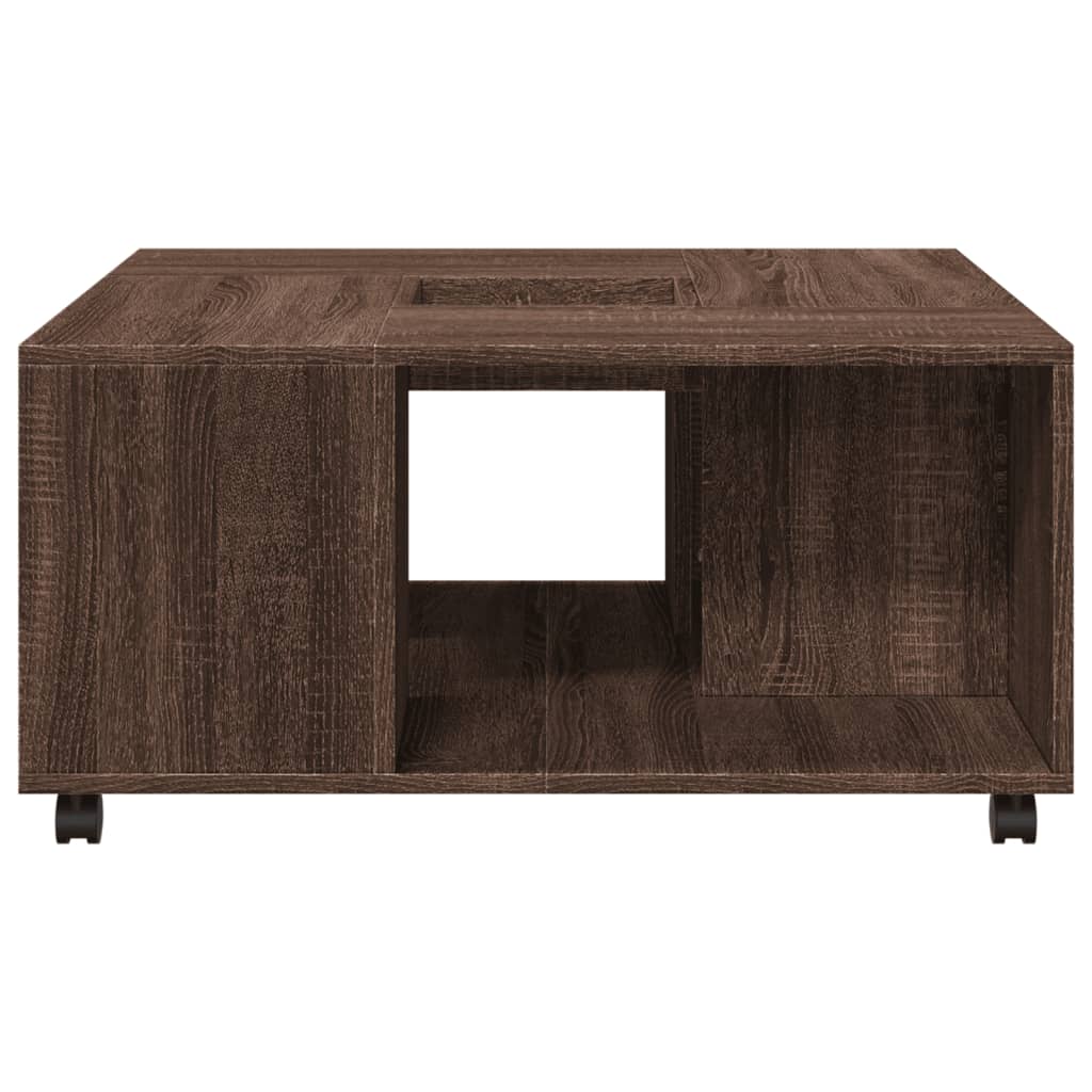 Coffee Table Brown Oak 80x80x40 cm Engineered Wood