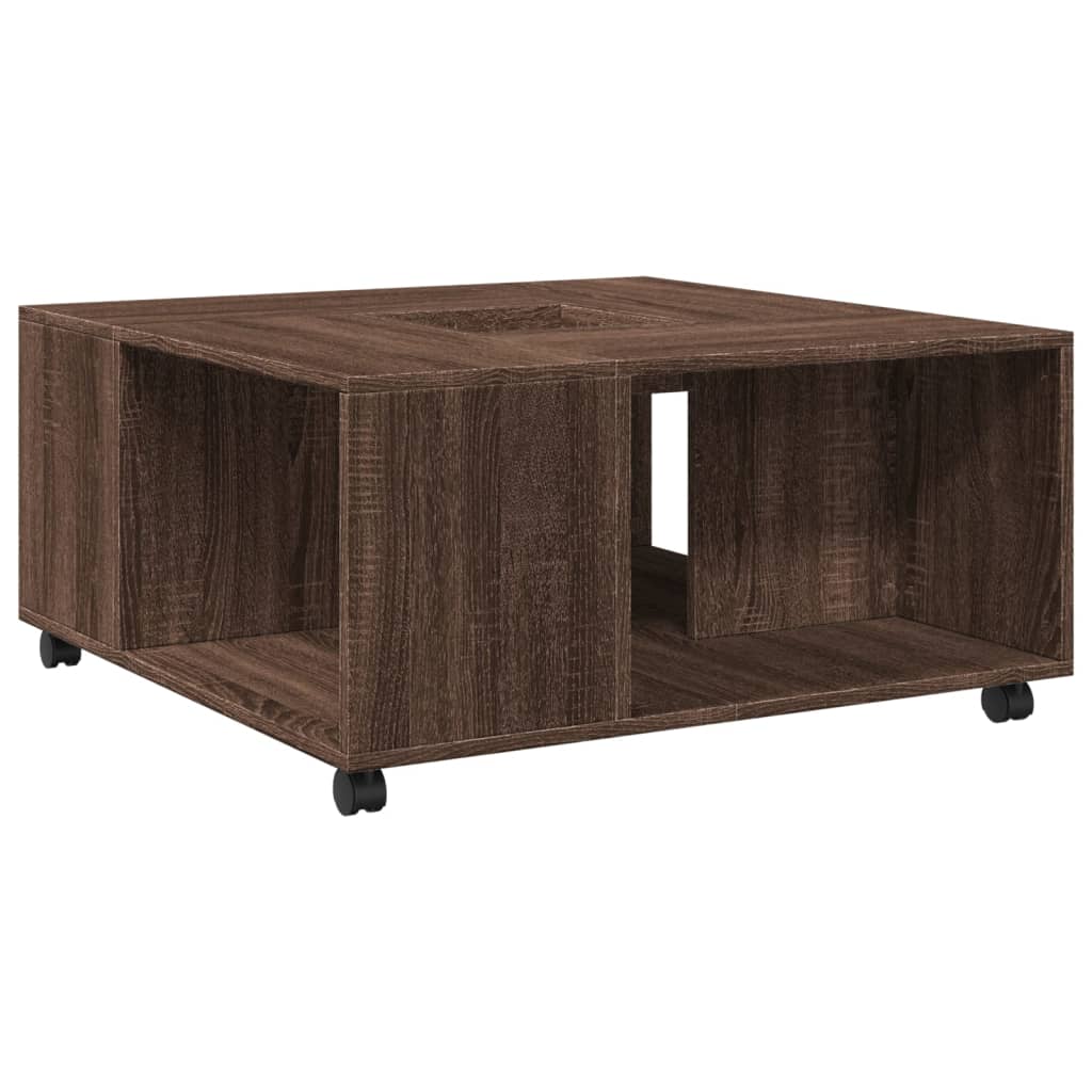 Coffee Table Brown Oak 80x80x40 cm Engineered Wood