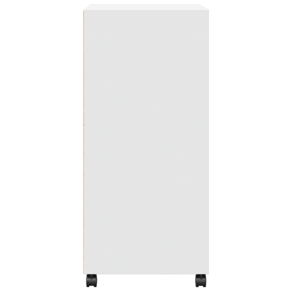 Rolling Cabinet White 55x40x91 cm Engineered Wood