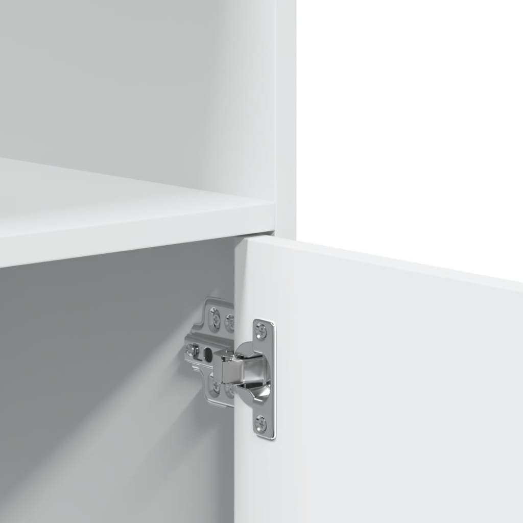 Rolling Cabinet White 55x40x91 cm Engineered Wood