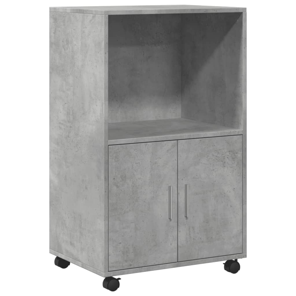 Rolling Cabinet Concrete Grey 55x40x91 cm Engineered Wood