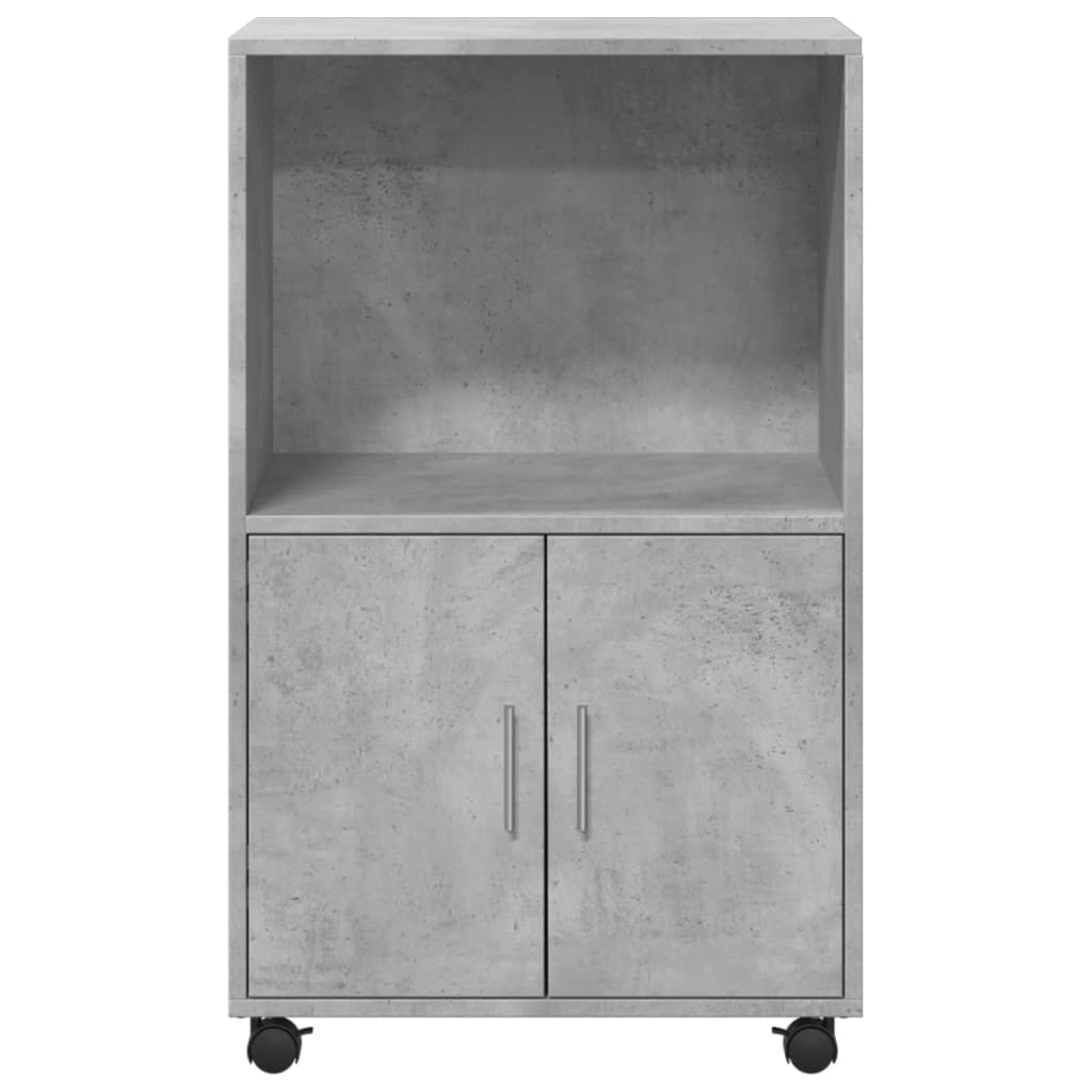 Rolling Cabinet Concrete Grey 55x40x91 cm Engineered Wood