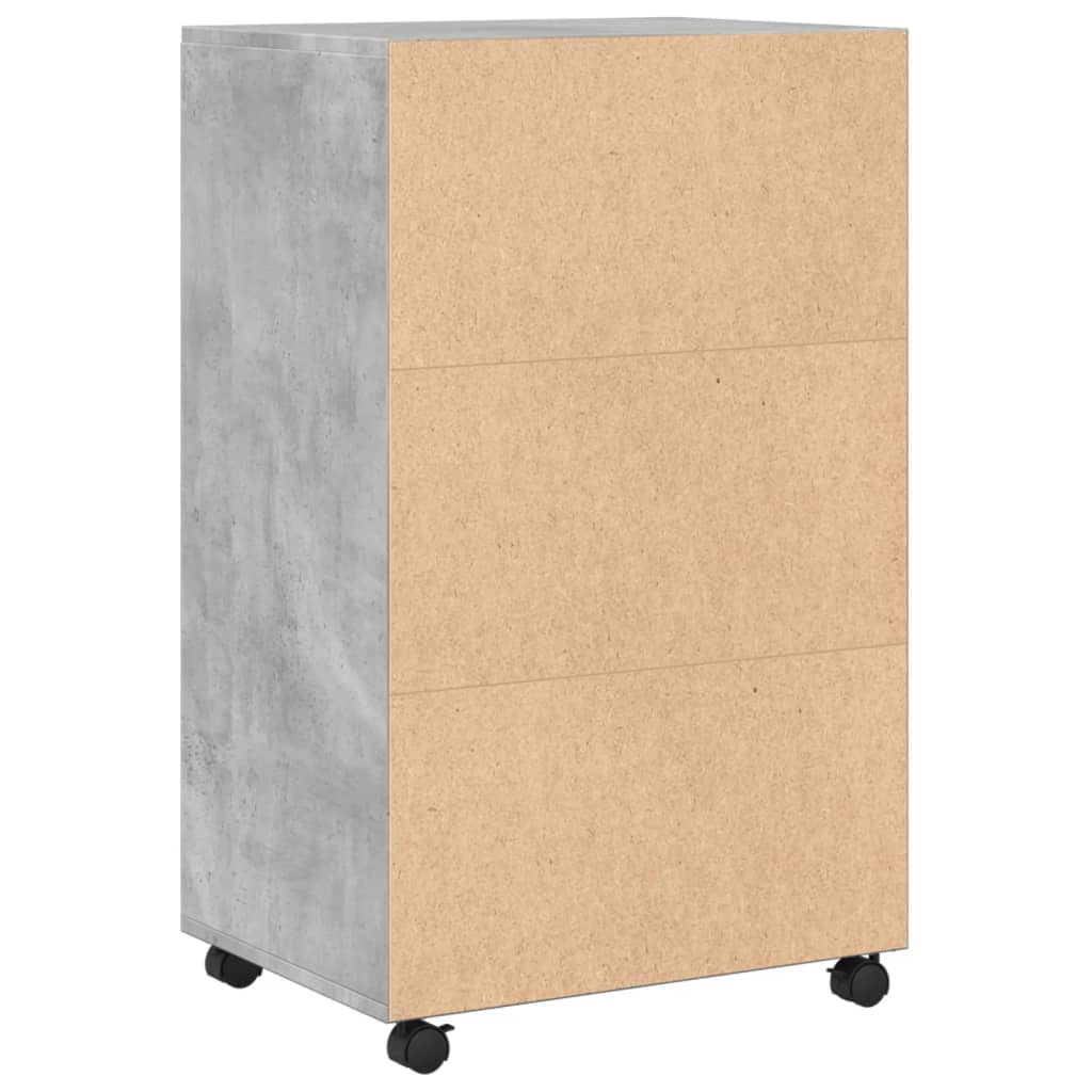 Rolling Cabinet Concrete Grey 55x40x91 cm Engineered Wood