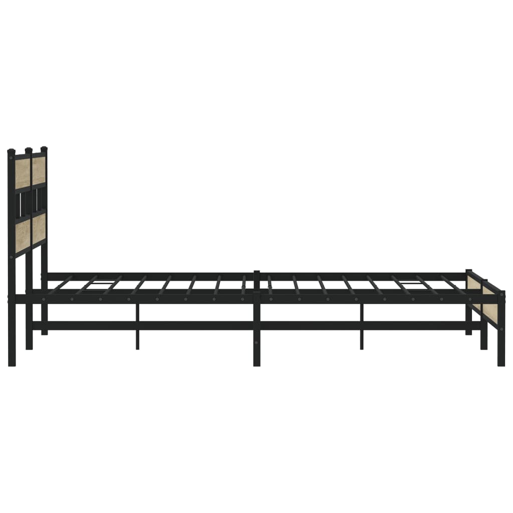 Metal Bed Frame without Mattress Sonoma Oak 183x213 cm