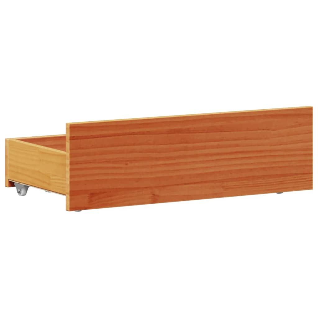 Bed Frame without Mattress with Headboard Wax Brown 100x200 cm Solid Wood Pine