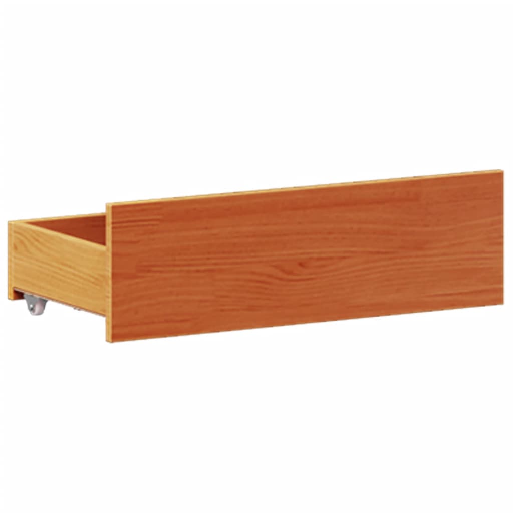 Bed Frame without Mattress with Headboard Wax Brown 120x190 cm Small Double Solid Wood Pine