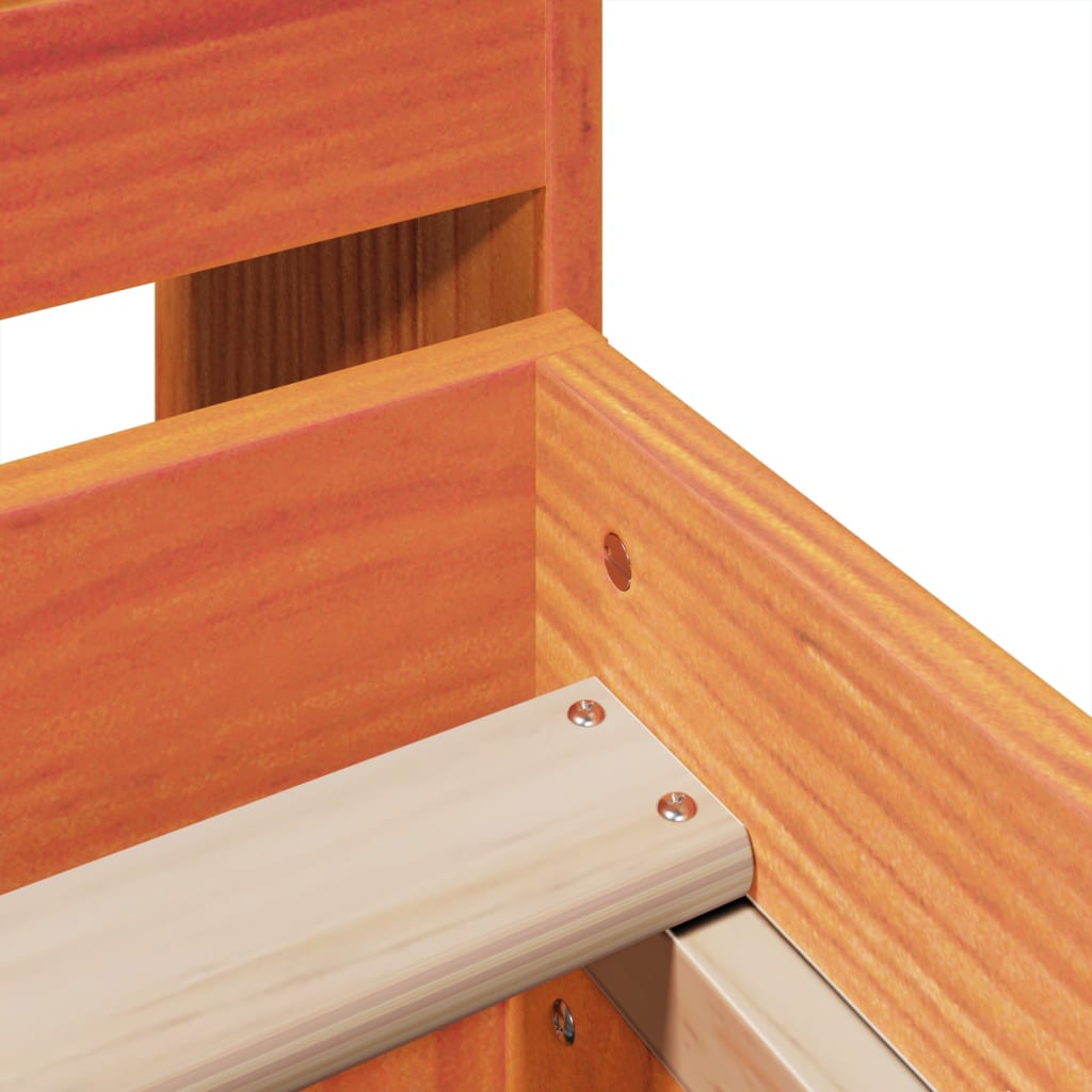 Bed Frame without Mattress Wax Brown 140x190 cm Solid Wood Pine