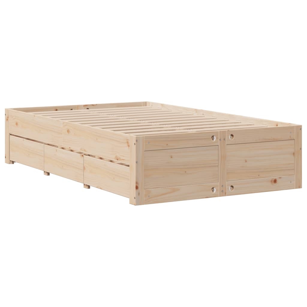 Bookcase Bed without Mattress 135x190 cm Double Solid Wood Pine