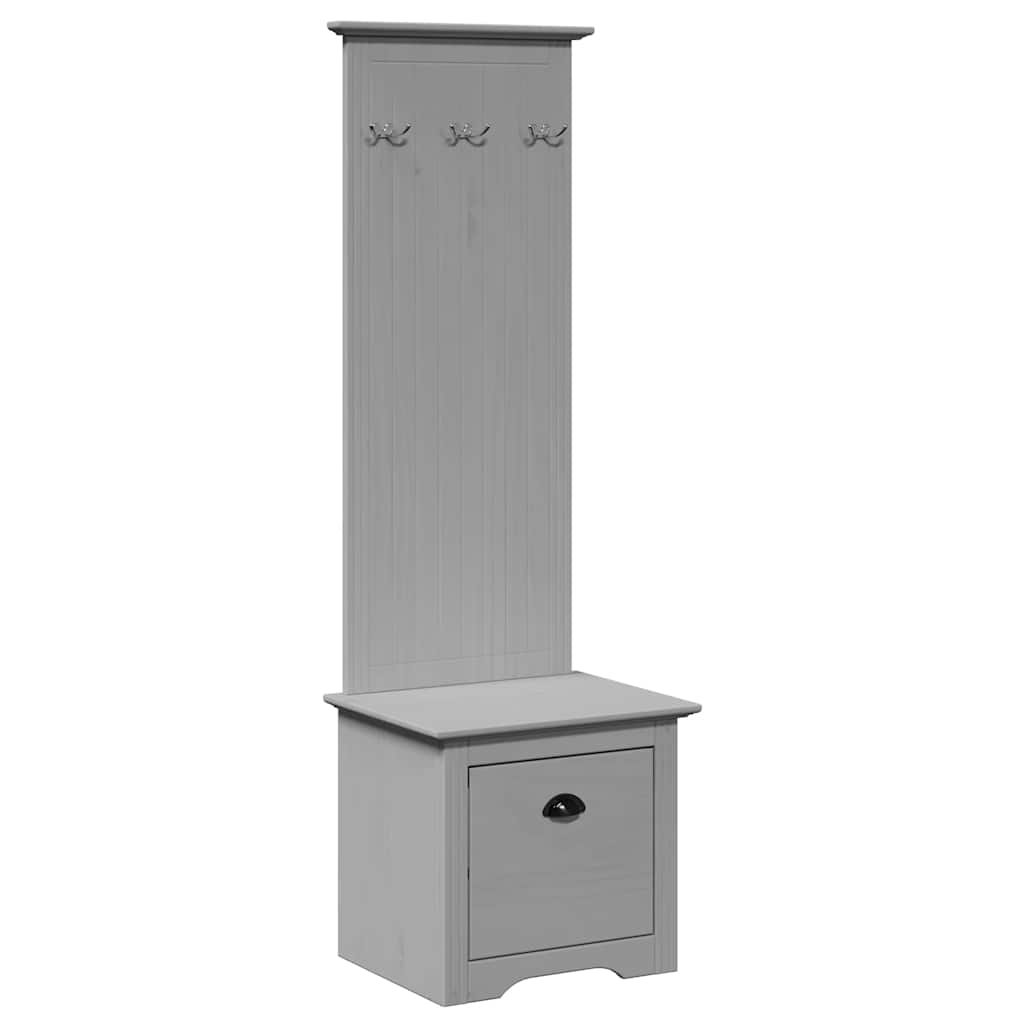 Hallway Cabinet with Hooks BODO Grey 50x40x157 cm