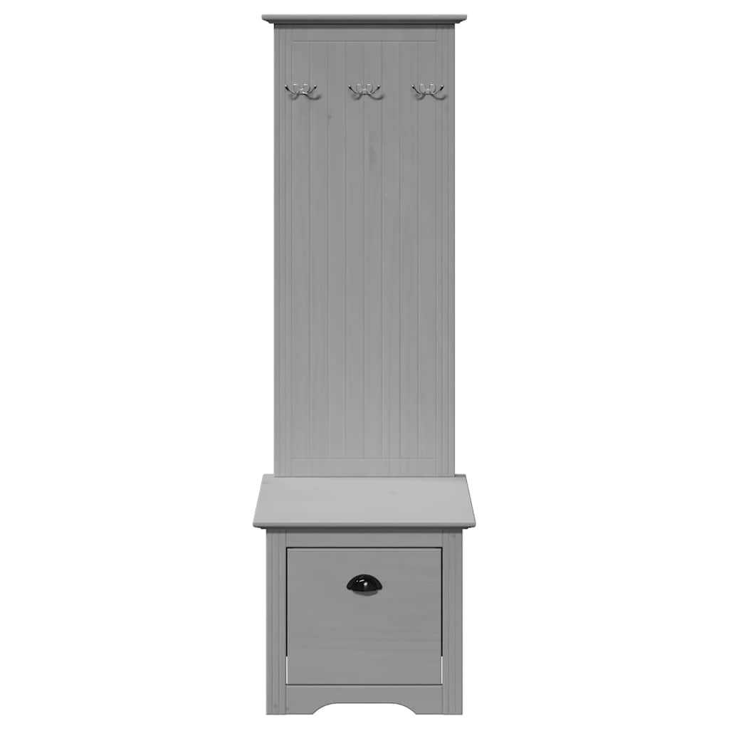 Hallway Cabinet with Hooks BODO Grey 50x40x157 cm