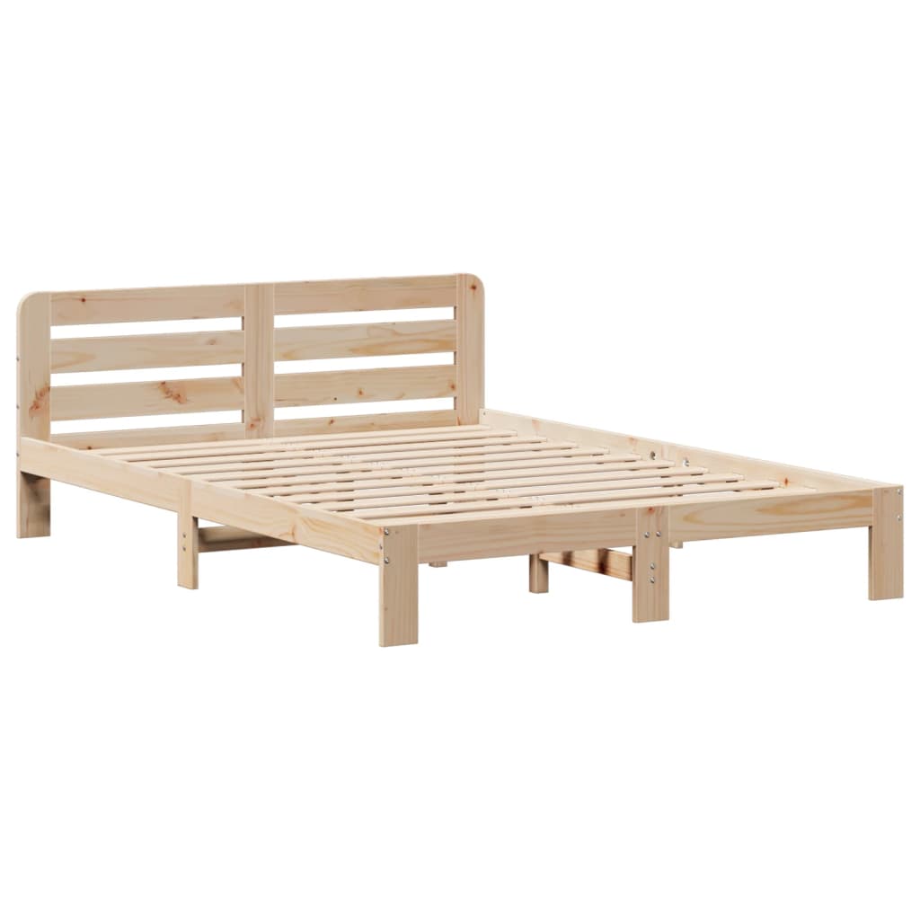 Bed Frame without Mattress 135x190 cm Double Solid Wood Pine