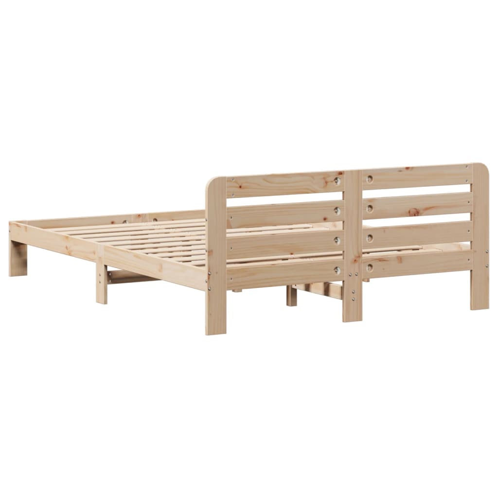 Bed Frame without Mattress 135x190 cm Double Solid Wood Pine