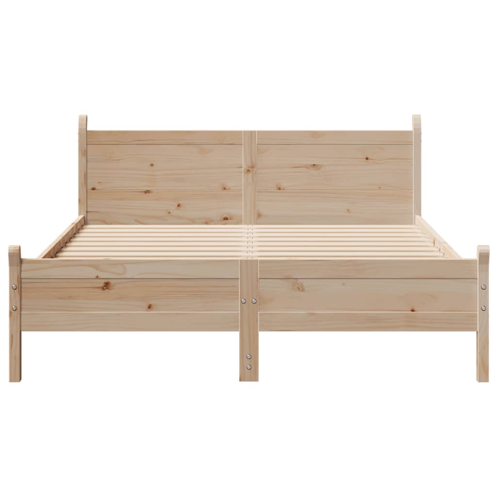 Bed Frame without Mattress 150x200 cm King Size Solid Wood Pine