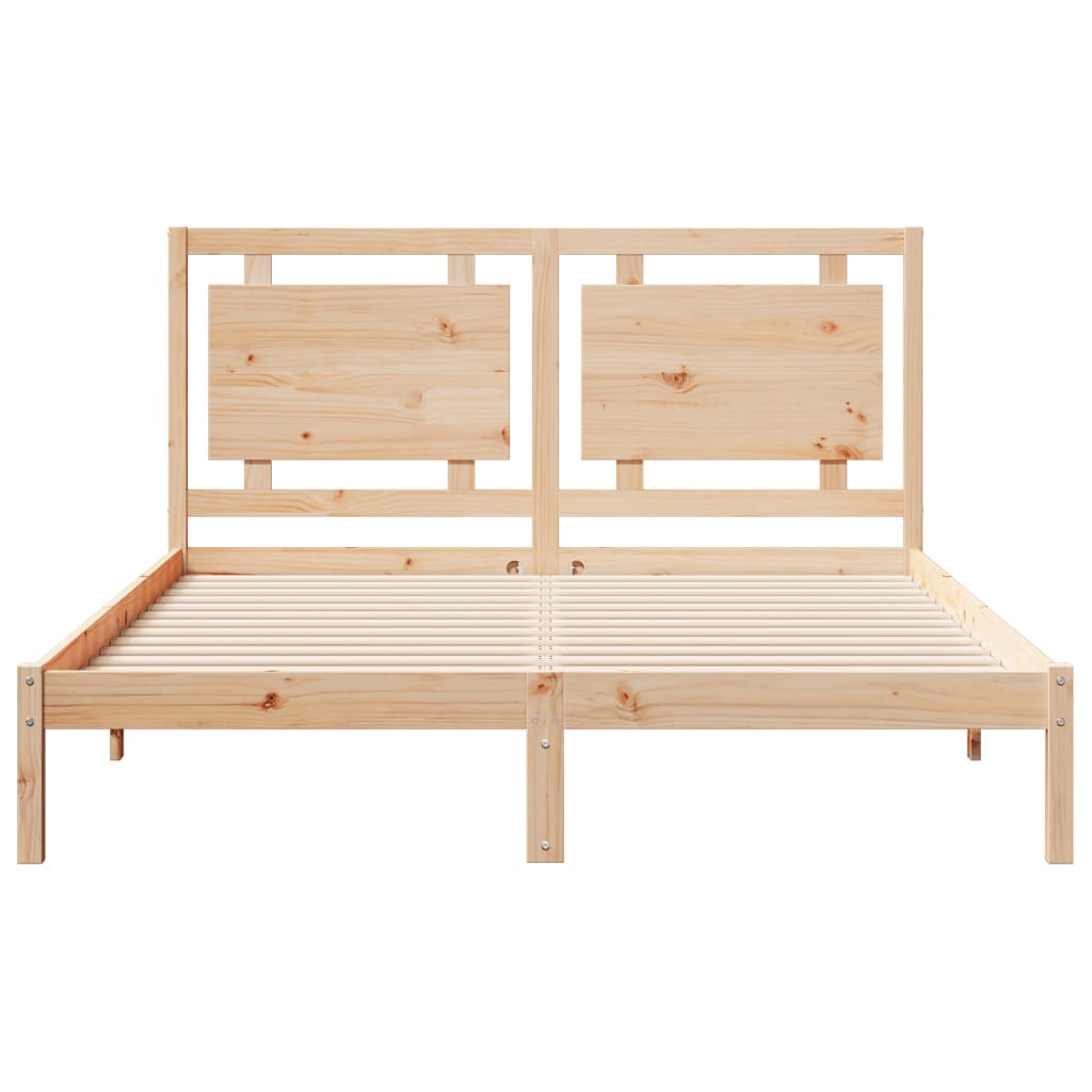 Extra Long Bed Frame without Mattress 160x220 cm Solid Wood