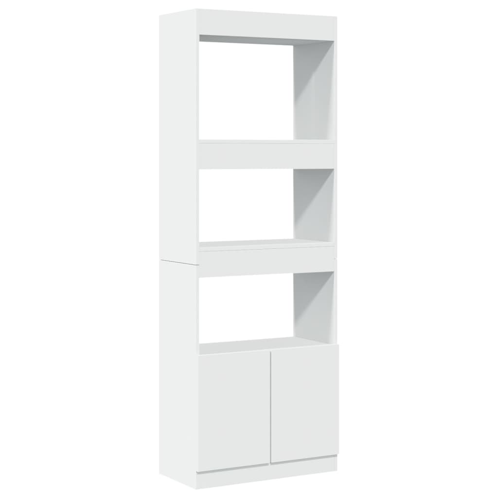 Highboard White 63x33x180 cm Engineered Wood