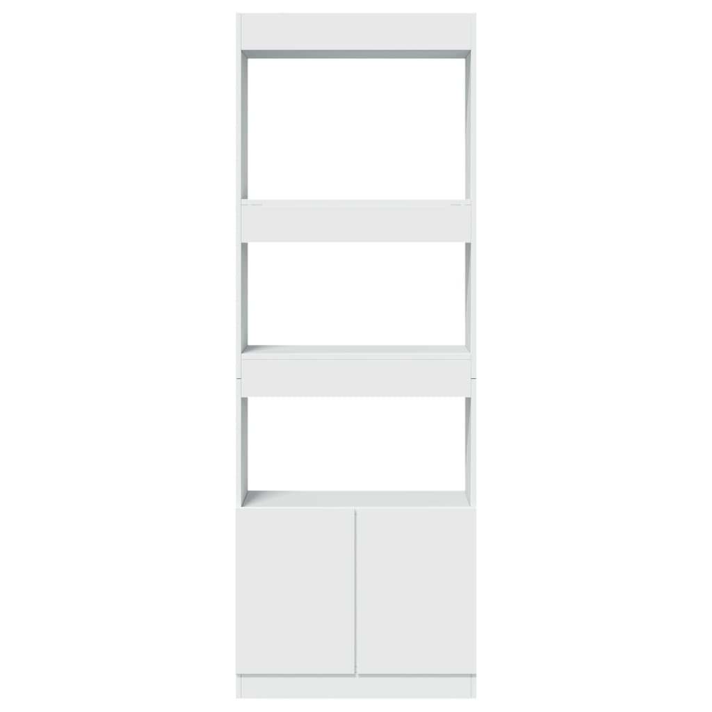 Highboard White 63x33x180 cm Engineered Wood
