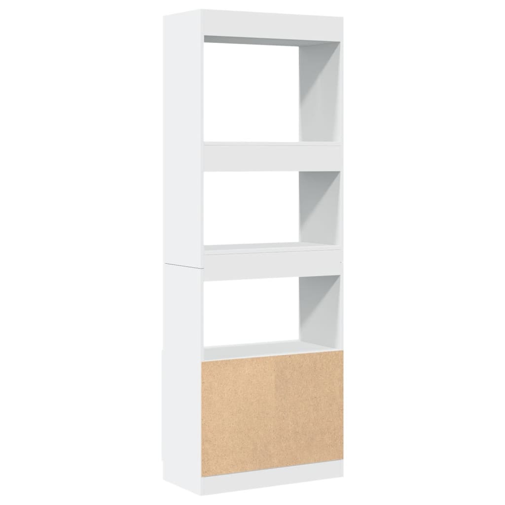 Highboard White 63x33x180 cm Engineered Wood