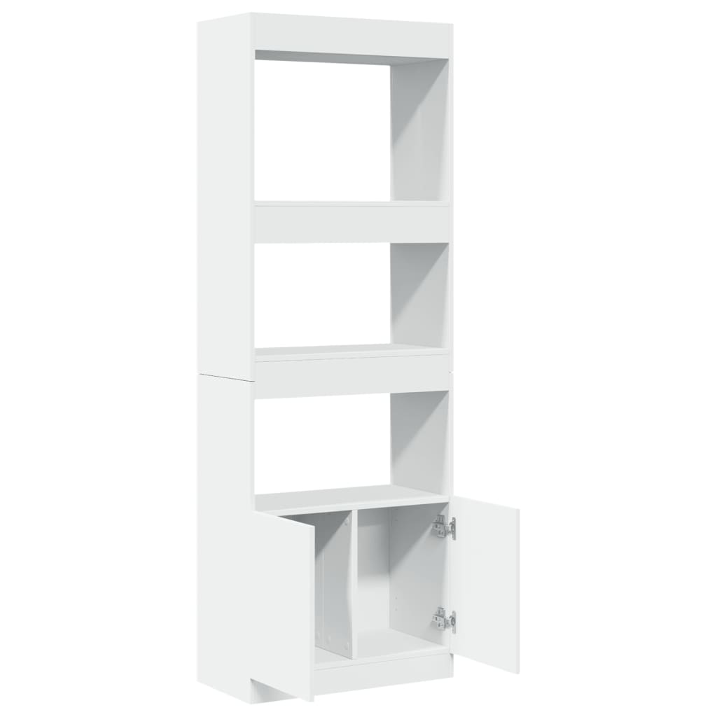 Highboard White 63x33x180 cm Engineered Wood