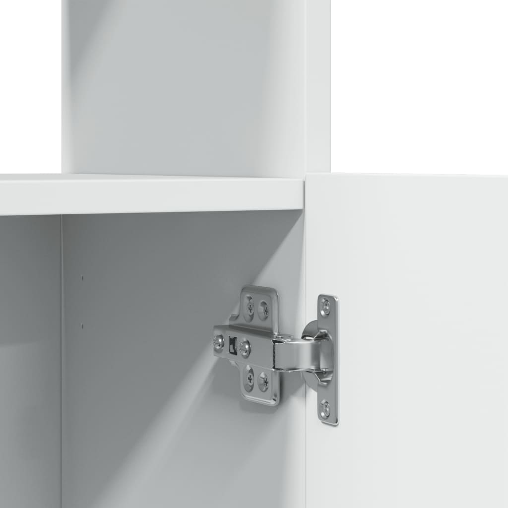 Highboard White 63x33x180 cm Engineered Wood