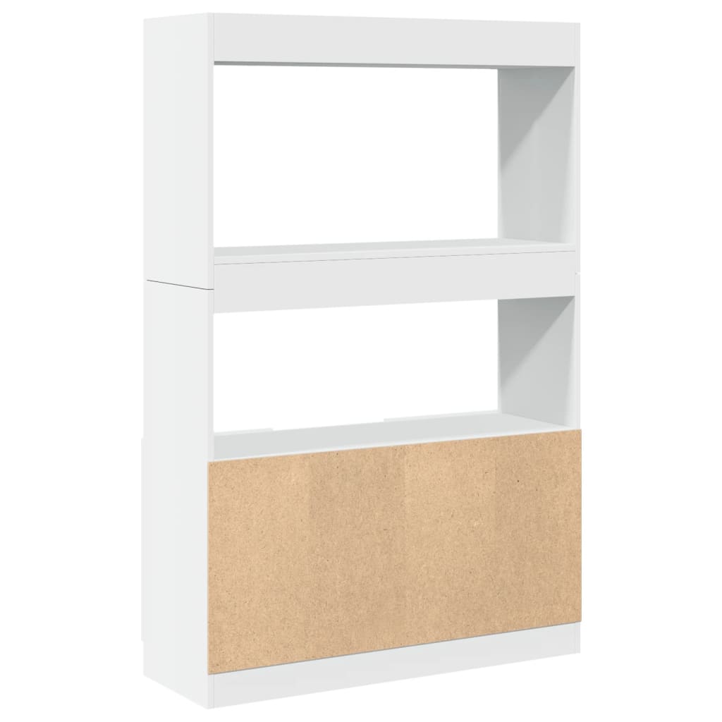 Highboard White 92x33x140 cm Engineered Wood