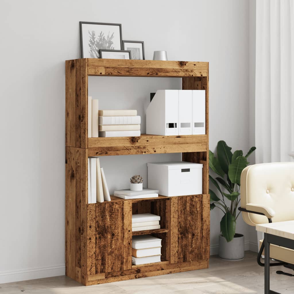 Highboard Old Wood 92x33x140 cm Engineered Wood