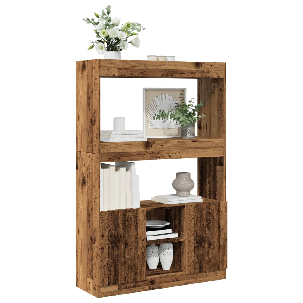 Highboard Old Wood 92x33x140 cm Engineered Wood