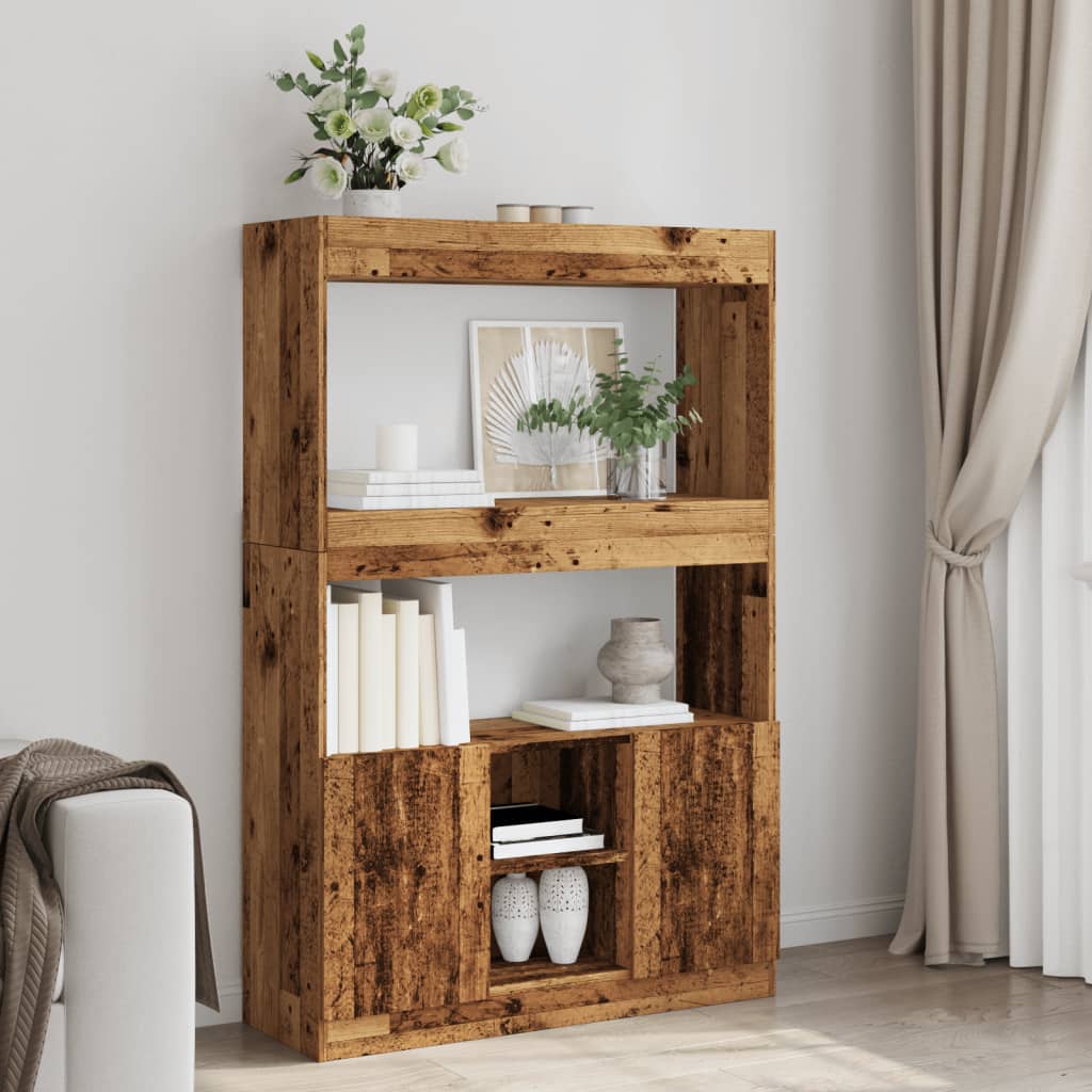 Highboard Old Wood 92x33x140 cm Engineered Wood