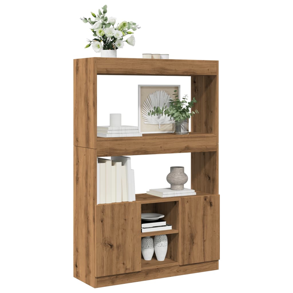 Highboard Artisian Oak 92x33x140 cm Engineered Wood
