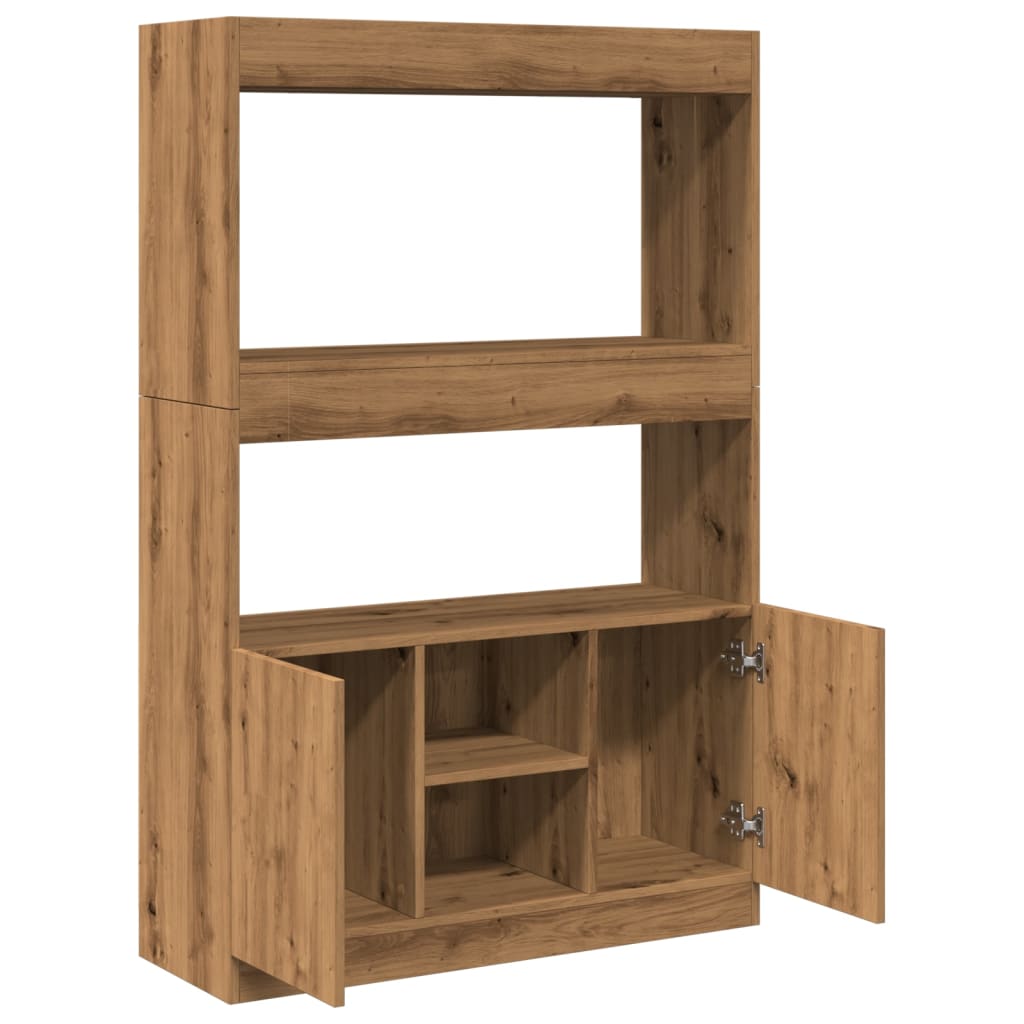 Highboard Artisian Oak 92x33x140 cm Engineered Wood