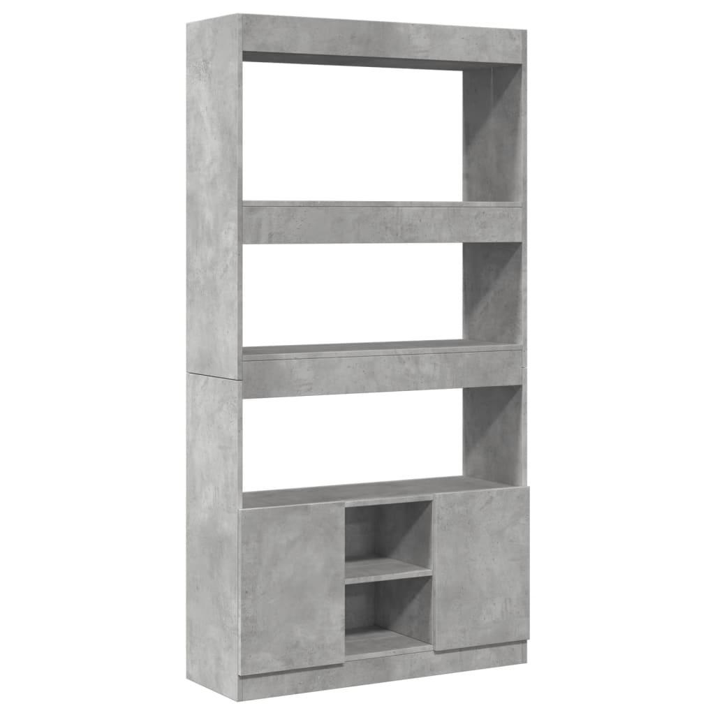 Highboard Concrete Grey 92x33x180 cm Engineered Wood
