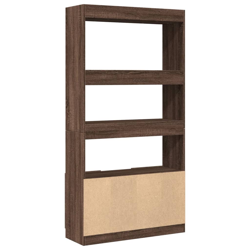 Highboard Brown Oak 92x33x180 cm Engineered Wood
