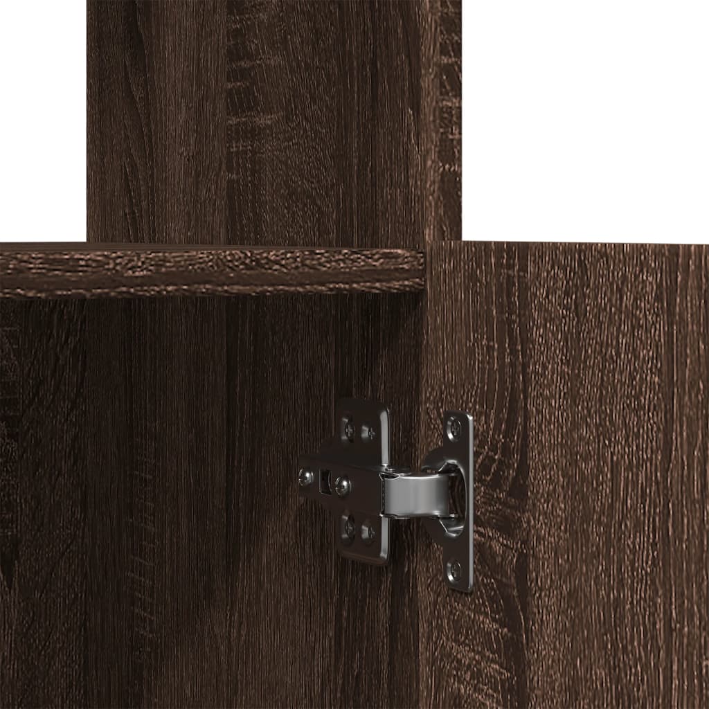 Highboard Brown Oak 92x33x180 cm Engineered Wood