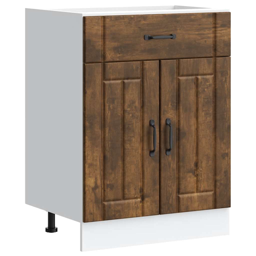Kitchen Base Cabinet Lucca Smoked Oak Engineered Wood