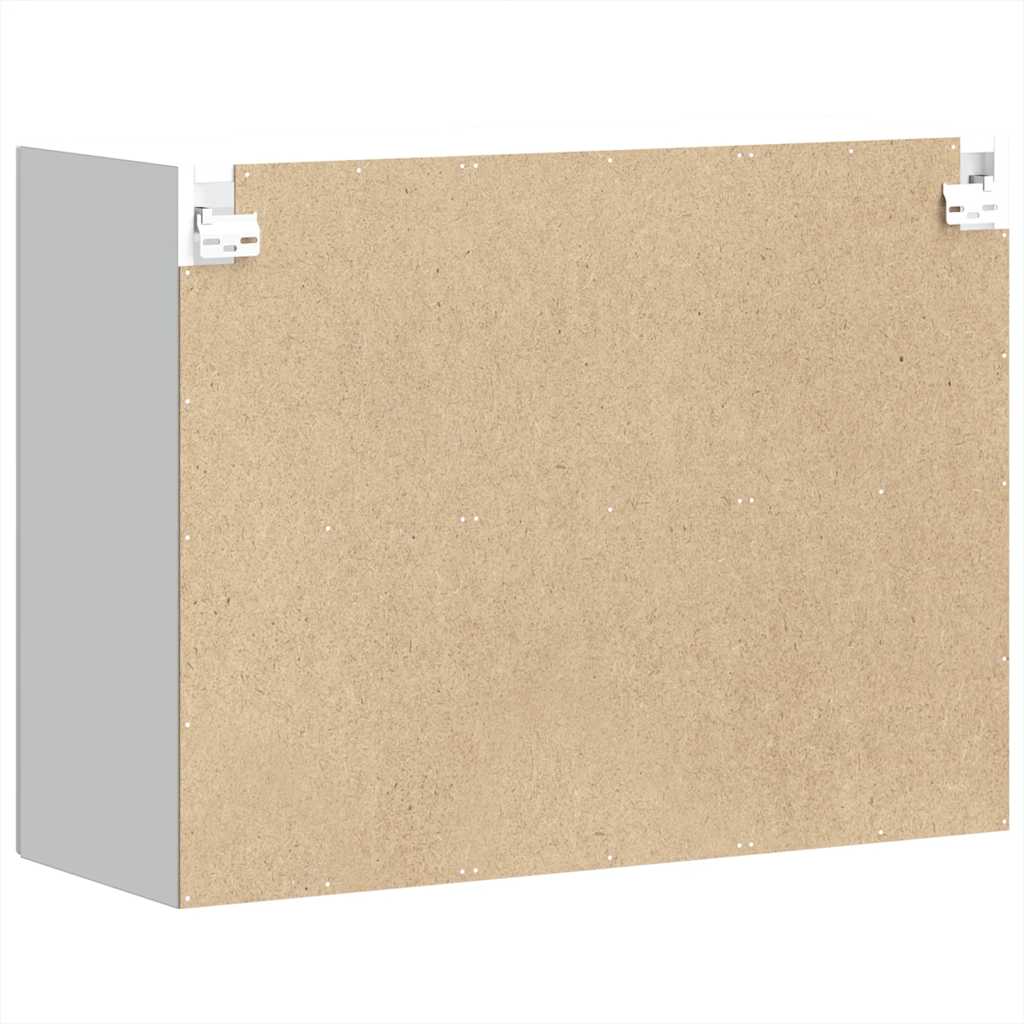 Kitchen Wall Cabinet with Glass Door Lucca White Engineered Wood