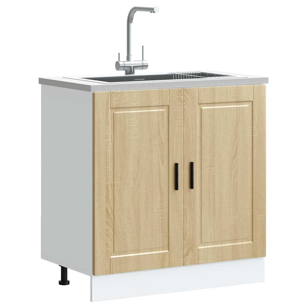 Sink Base Cabinet "Porto" Sonoma Oak 80x46x81.5 cm Engineered Wood
