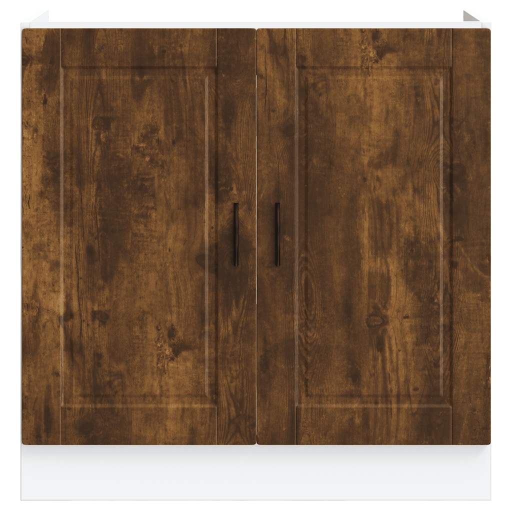 Sink Base Cabinet "Porto" Smoked Oak 80x46x81.5 cm Engineered Wood